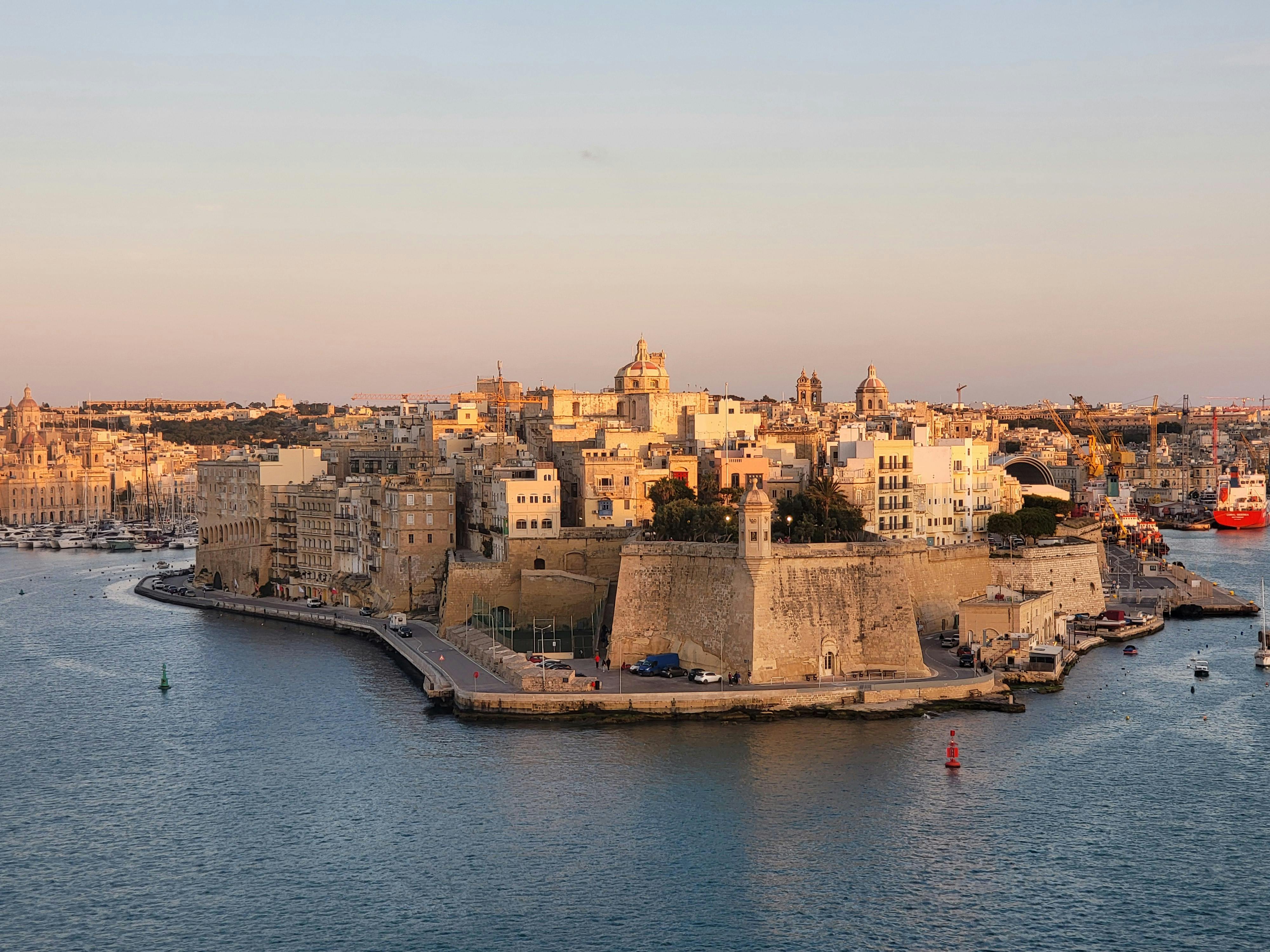 Valletta Harbour at golden hour